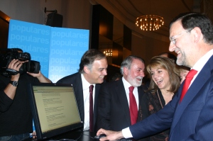 González Pons, Mayor Oreja, Cospedal, Aguirre y Rajoy 